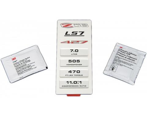 Corvette Engine Data Plate, LS7, 2006-2012