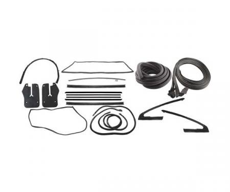 Ford Mustang Weatherstrip Kit - Fastback - 11 Seals With Stainless Steel Bead Belt Weatherstrip - From 9-7-64