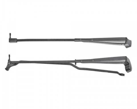 Windshield Wiper Arms, Recessed Wipers, Black, 1970-1981