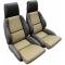 CA 1984-1985 Chevrolet Corvette Mounted Leather Seat Covers Black / Dark Red 2 Tone Standard 45080