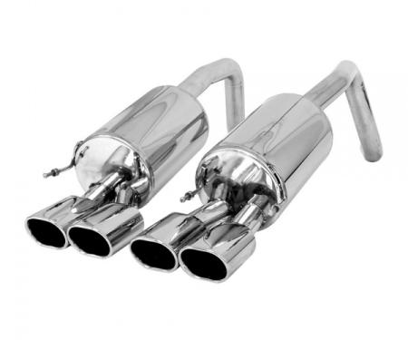 Corvette Exhaust System, B&B, Route 66, With Oval Tips, 2009-2013