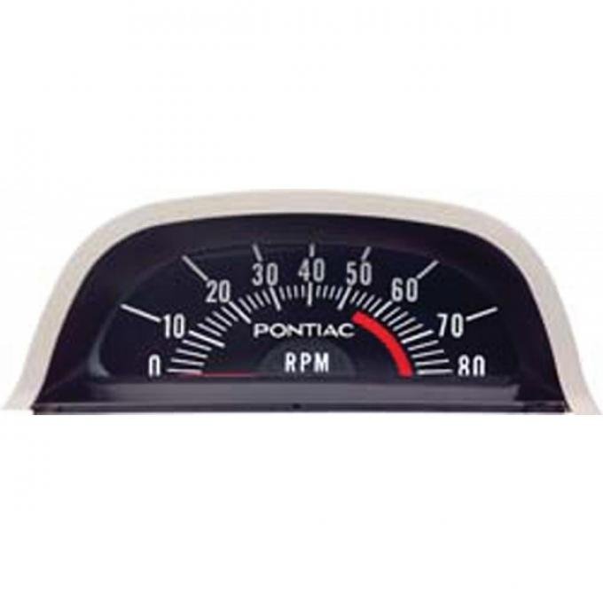 Firebird Tachometer, Hood, 5500 Redline, 1968