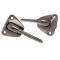 Camaro Sunvisor Brackets, Without T-Top Option, Chrome, 1982-1992