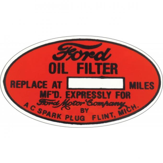 Oil Filter Decal - A/C Oil Filter - Ford