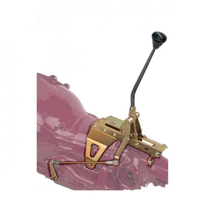 Lokar Shifter for GM TH-400 Automatic Transmission, Single Bend, 16", Midnight Series, Choice of Knobs