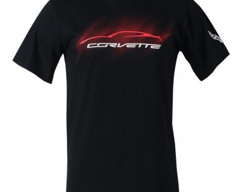 Men's C7 Corvette Gesture Mist Logo T-Shirt, Black