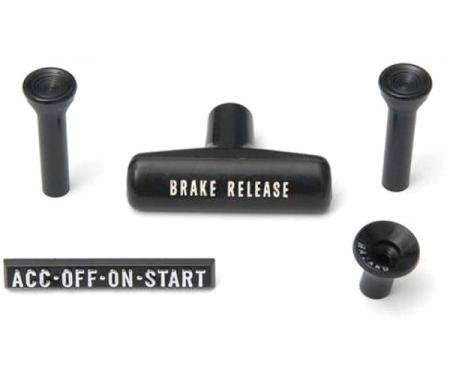 Chevy Truck Knob Set, Plastic, For Door Lock Knobs, Brake Release Handle, Hazard Warning Knob & Ignition Plate, 1969-1972