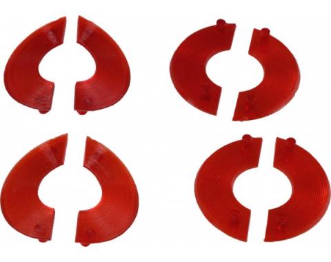 Corvette Door Panel Reflector Lenses, 8 Pieces, 1963-1964