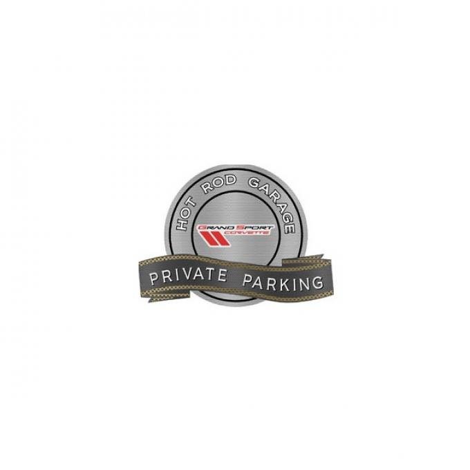 Corvette Grand Sport Emblem Hot Rod Garage Private Parking Metal Sign, 18" X 14"
