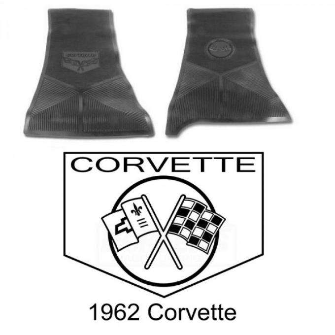 Legendary Auto Interiors Ltd Rubber Floor Mats, With C1 Logo| 25-13658 Corvette 1962