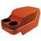 Camaro Custom Deluxe SS Floor Console, With Drink Holders, Houndstooth, With Chrome Trim, Orange & Black, 1967-1969