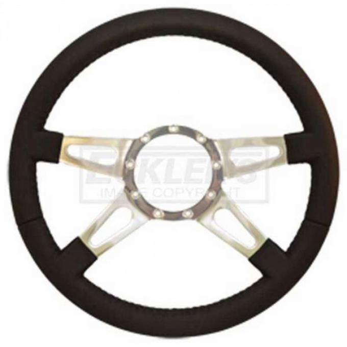 Chevelle Steering Wheel, Volante S9, Black Leather, 1964-1983