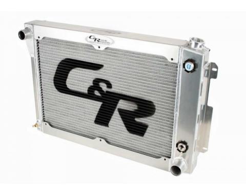 Chevelle And Malibu C&R Racing 26'' Core 2-Pass Crossflow Radiator, For LS Engines, With 10 Plate Engine Oil Cooler And Power Steering Cooler, For Standard Transmission, 1968-1977