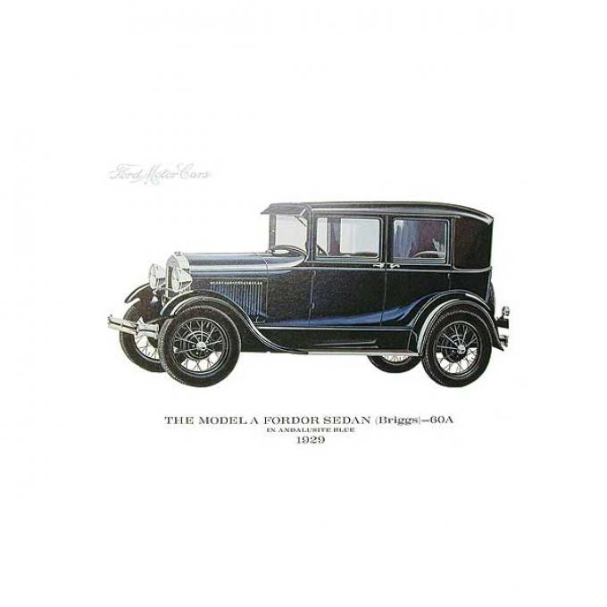 Model A Print - 1929 Ford Fordor Briggs Sedan (60A) - 11 X 14 - Unframed