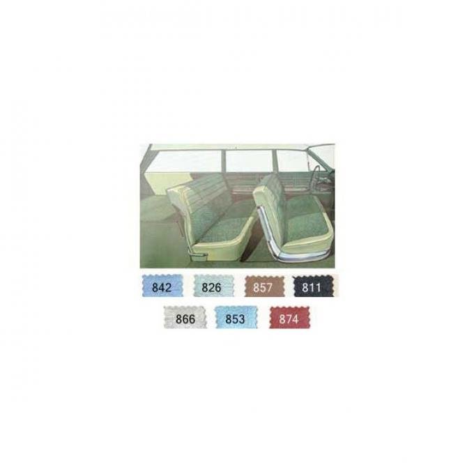 Full Size Chevy Preassembled Door Panel Interior Kit Service, 4-Door Wagon, Impala, 1963