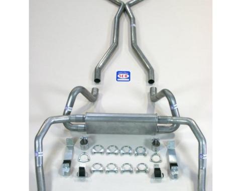 Camaro SCR X-hilarator Dual Exhaust System For Headers, With X-pipe, 2-1/2", 1967-1969