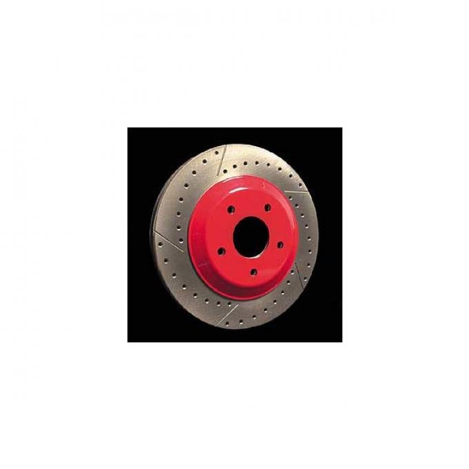 Corvette Brake Rotor Hub Covers, Red, 1997-2004