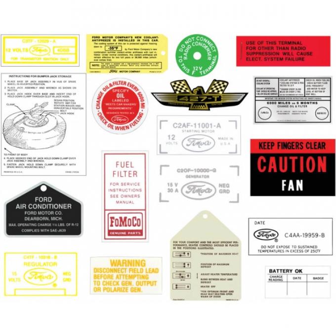 Decal Kit, 427 With Transistorized Ignition, With AC, Galaxie, 1964