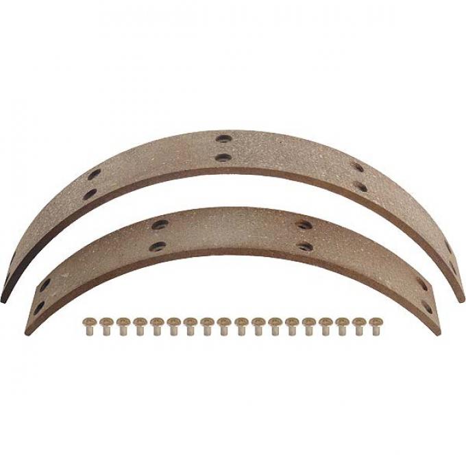Brake Lining And Rivet Set - Molded - 8 Pieces & Rivets - Ford Passenger