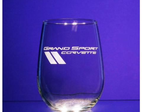 Corvette Glass, Stemless Wine, 17 Ounce, Pair, 1953-2013 Corvette Designs