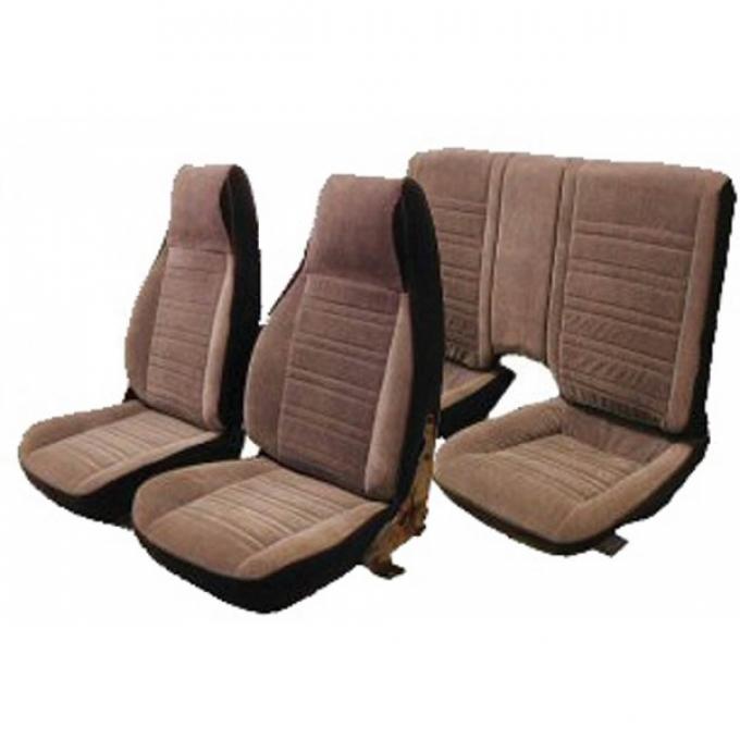 Camaro Front & Rear Seat Cover Set, Velour, For Cars With Deluxe Interior & Rear Split Seat, 1988-1992 | Black