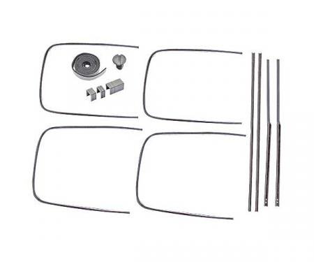 Front Window Channel Kit - 17.5 Door - Stainless Beading - Ford Coupe, Ford Business Coupe & Ford Fordor Sedan