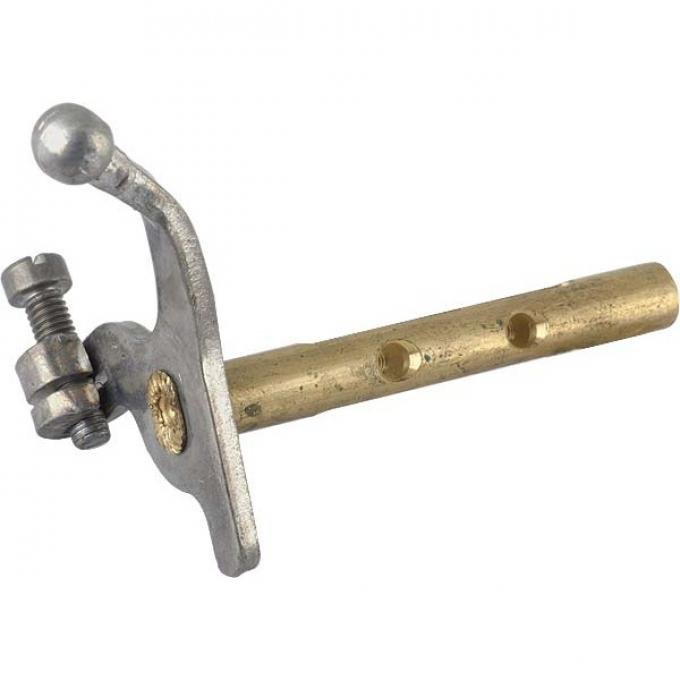 Model A Ford Zenith Carburetor Throttle Shaft & Lever - Standard Diameter - Cadmium