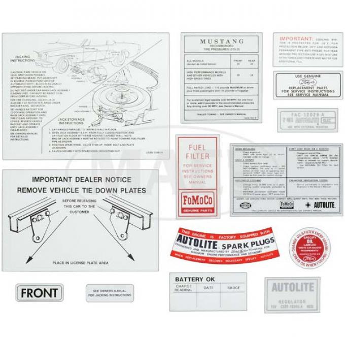 Decal Kit - 1965 Mustang