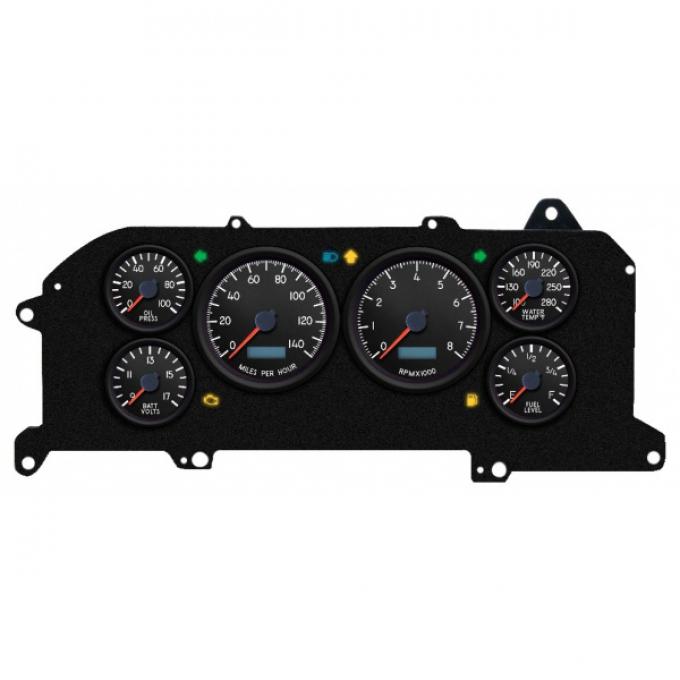 Mustang - New Vintage USA Aviator Series Kit - 6 Gauge Package, 1987-1993 - Programmmable Speedometer MPH