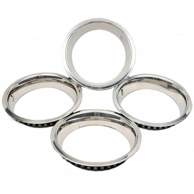 Nova Or Chevy II Super Sport (SS) Wheel Trim Ring Set, 14 x 7, With Inside Style Clips, 1967-1974