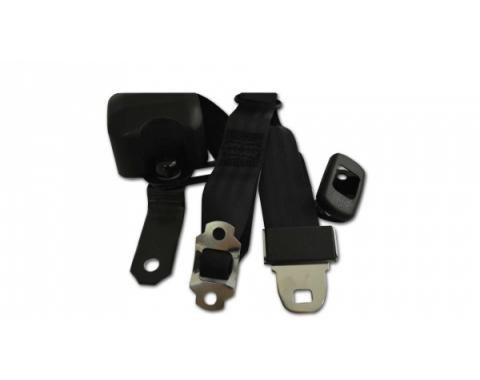 Chevelle And Malibu 3-Point Retractable Bench Front Seat Belt Kit, With Plain Buckles, Morris Classic Concepts, 1968-1973