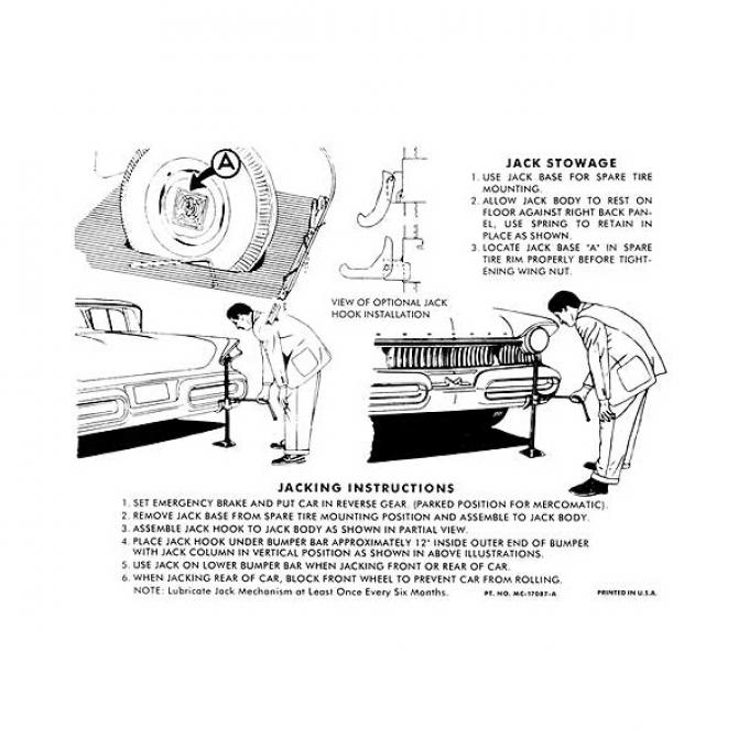 Jack Instructions Decal - Mercury
