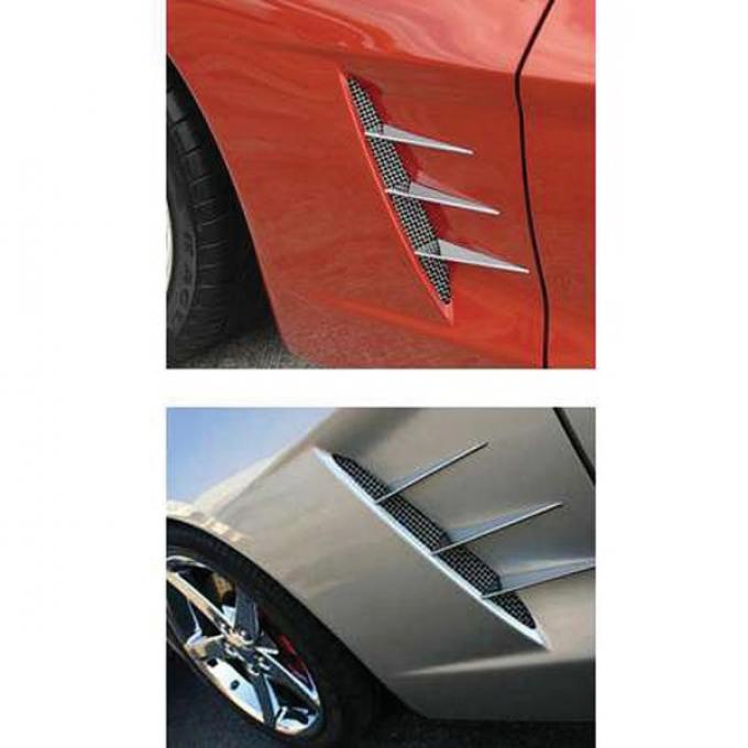 Corvette Side Fender Spear Set With Screens, 2005-2013