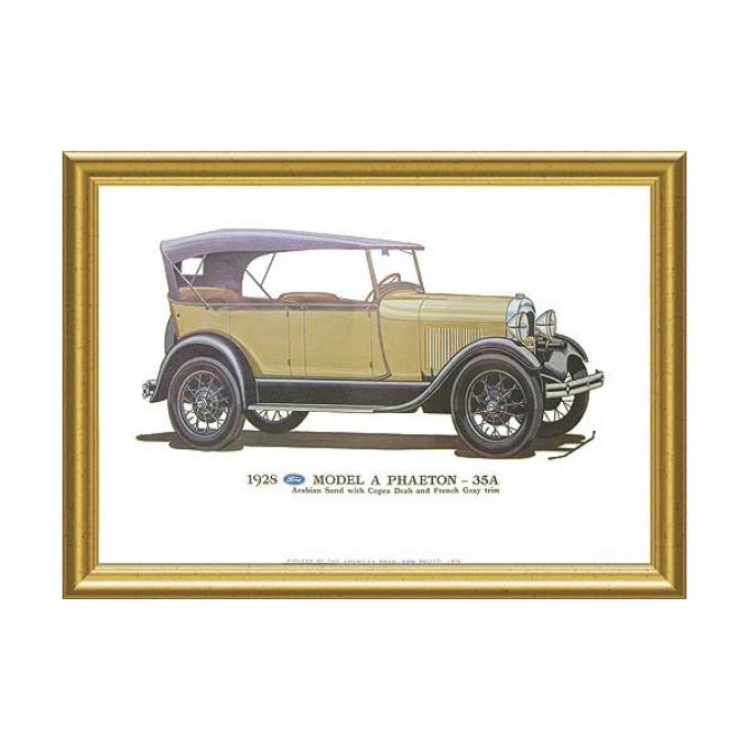 Model A Print - 1928 Ford Phaeton (35A) - 12 X 18 - Framed