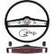 Nova Steering Wheel Kit, Standard, Black with Cherrywood Shroud, 1969-1970