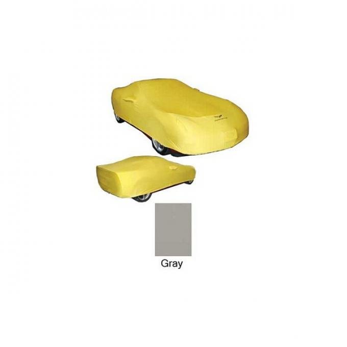 Corvette Car Cover, CoverKing Satin Snug Fit, Coupe, Gray, With Logo, 2005-2013