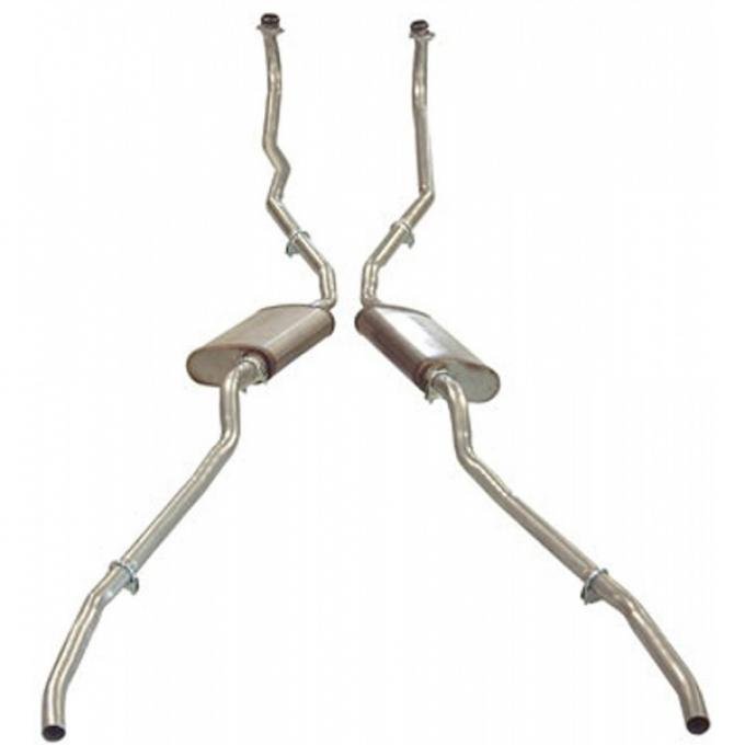 Corvette Exhaust System, with Welded Oval Muffler, Aluminized, 1959-1960