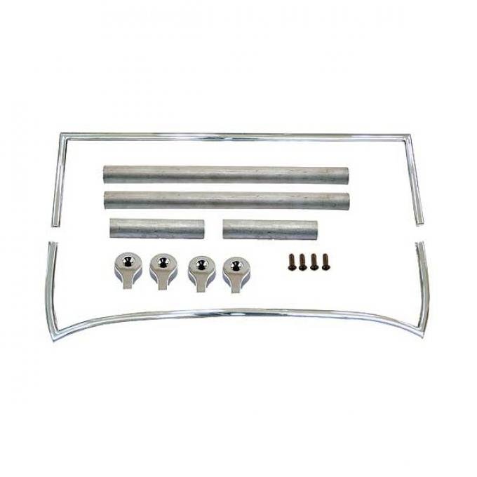 Model T Ford Windshield Frame Kit - Chrome Plated Version Of WSK6 - Upper Frame 38-1/2 X 10-1/2 - Lower Frame 35 X 9-3/4