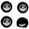 Full Size Chevy Valve Stem Caps, 8 Ball, Black, 1958-1984
