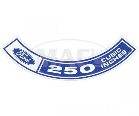 Air Cleaner Decal - Ford, 250-1V - 6 Cylinder - Comet & Montego