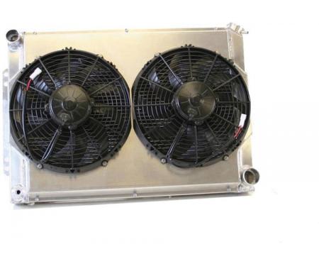 Camaro Radiator Combination Unit, 22.5, Aluminum, For Manual Transmission Cars, Griffin, 1967-1969