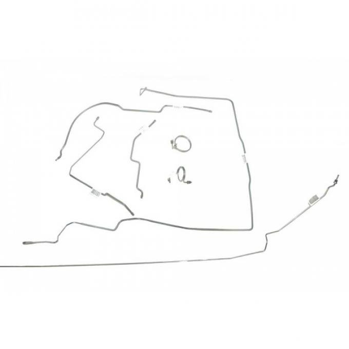 Ford Mustang Brake Line Kit - OEM Steel - 6 Cylinder Or V-8With 8 Rear Axle And Manual Drum Brakes