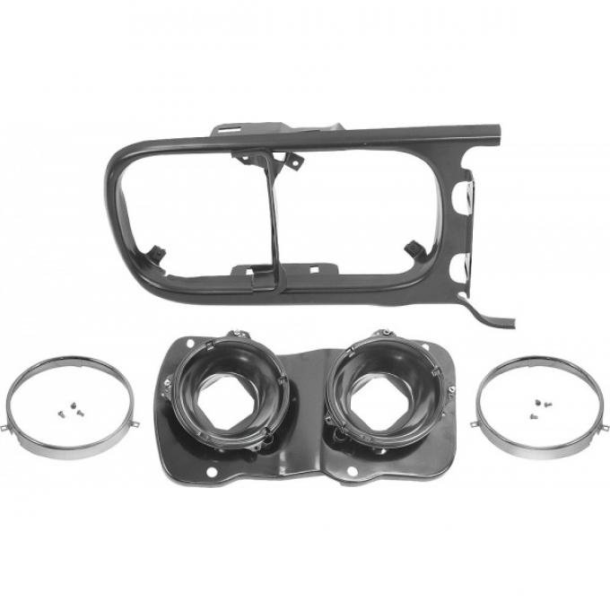 Firebird Headlamp Mounting Bucket and Bezel Assembly, Left,1969