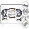 Camaro Manual Disc Brake Conversion Kit, 4 Piston Caliper, Front, 1967-1968