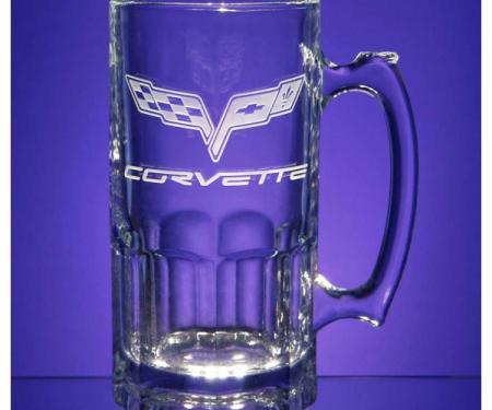 Corvette Super Mug - 34 Ounce, 1953-2013 Corvette Designs | Corvette Super Mug - 34 Ounce, Crossed Flags, 1967-1972