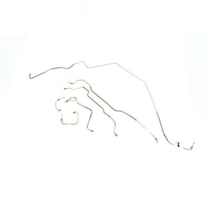 Firebird Disc Brake Line Set, Front To Rear, Power, Steel 1974-1975