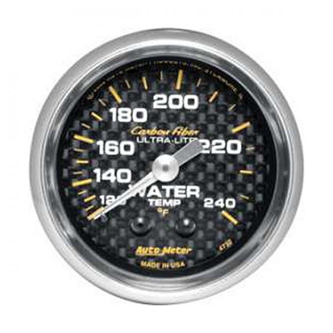 El Camino Water Temperature Gauge, Mechanical, Carbon FiberSeries, AutoMeter, 1959-1987