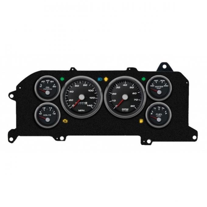 Mustang - New Vintage USA Performance Series Kit - 6 Gauge Package, Black Dial - 1987-1993 -  Programmable Speedometer MPH
