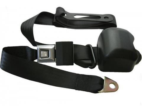 Seatbelt Solutions 1978-1987 El Camino 3 Point Direct Fit Retractable Lap and Shoulder Seatbelt, Bench Seat, Metal Buckle 78882008BEN | Maroon