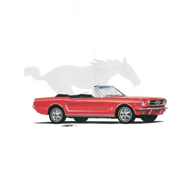 Limited Edition Print, Mustang, Convertible, Red, 1964 1/2